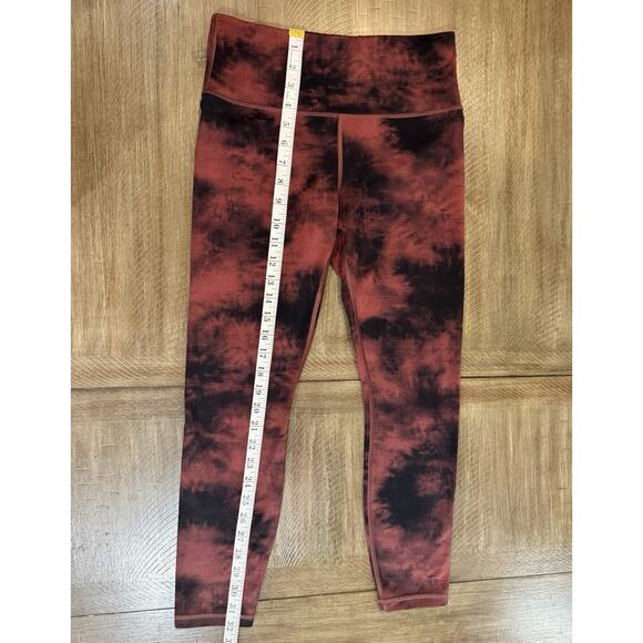 Athleta Elation Ice Dye 7/8 Tight Powervita Maroon Red Black Women’s Size Small - Picture 12 of 15